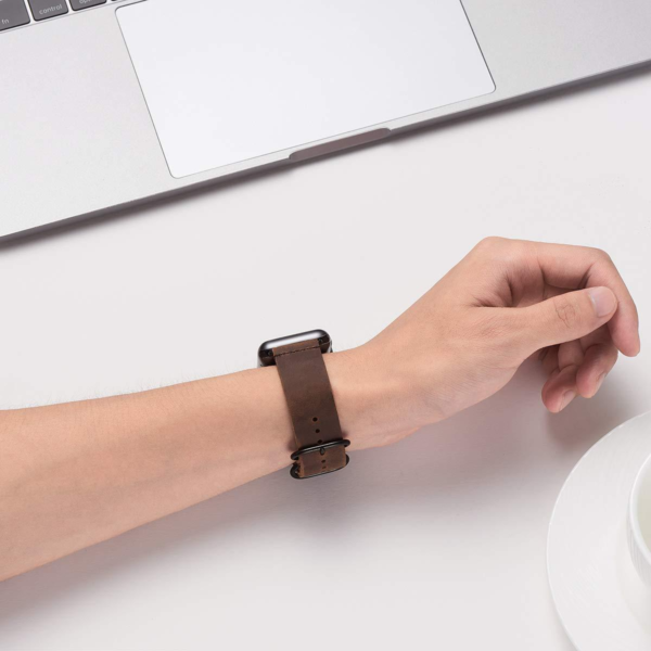 Klockarmband Läder - Apple Watch(Mörkbrun) - Bild 2