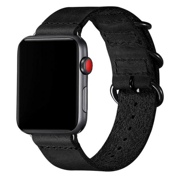 Klockarmband Läder - Apple Watch(Svart)