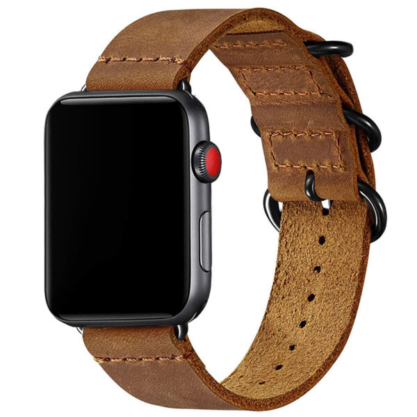 Klockarmband Läder - Apple Watch(Ljusbrun)